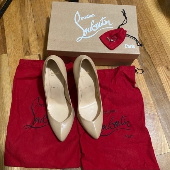 Christian Louboutin breche 100 nappa shiny 40.5 10.5 women’s heels shoes - Picture 1 of 7